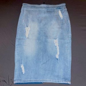 Light blue jean Guess skirt in size medium.